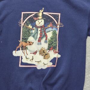 Artisans Christmas Snowman Vintage Sweatshirt Made In U.S.A. Women's Size Medium